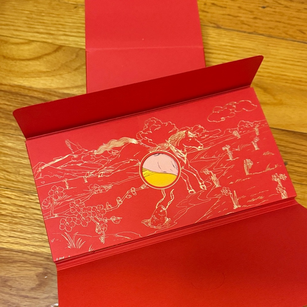 Hermes Year of Horse 2026 Red Envelops Red Pocket with Gold Logo one box of 10